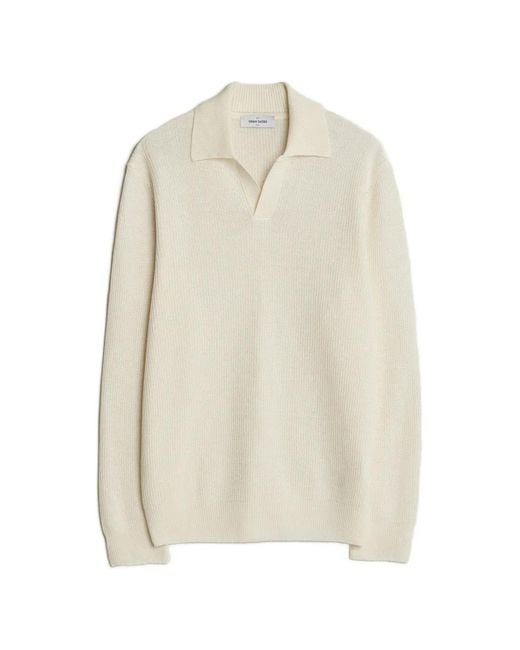 Gran Sasso White Open Collar Knitwear for men