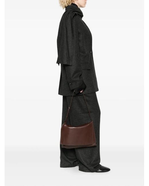 The Row Brown Nan Leather Shoulder Bag