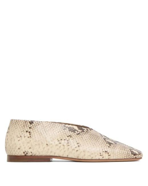 Mansur Gavriel Natural Square Soft V Ballet Flats
