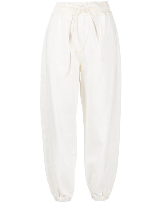3.1 Phillip Lim White Drawstring Boyfriend Jeans