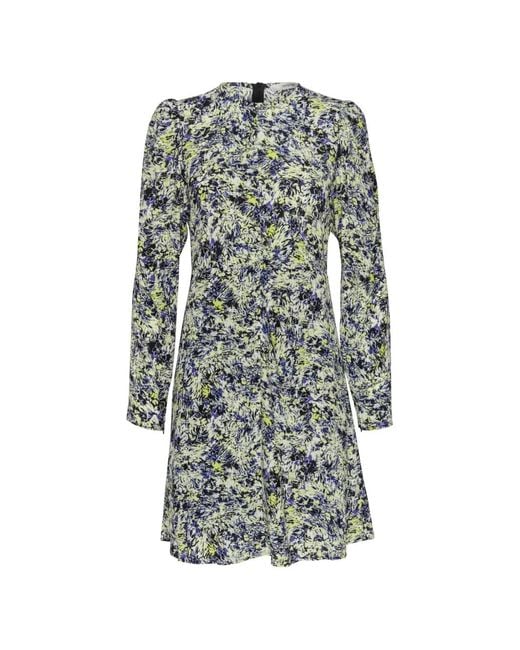 Gestuz Gray Jillygz Abstract-Print Long-Sleeve Mini Dress
