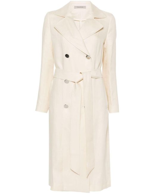 Tagliatore Natural Luce double-breasted linen coat
