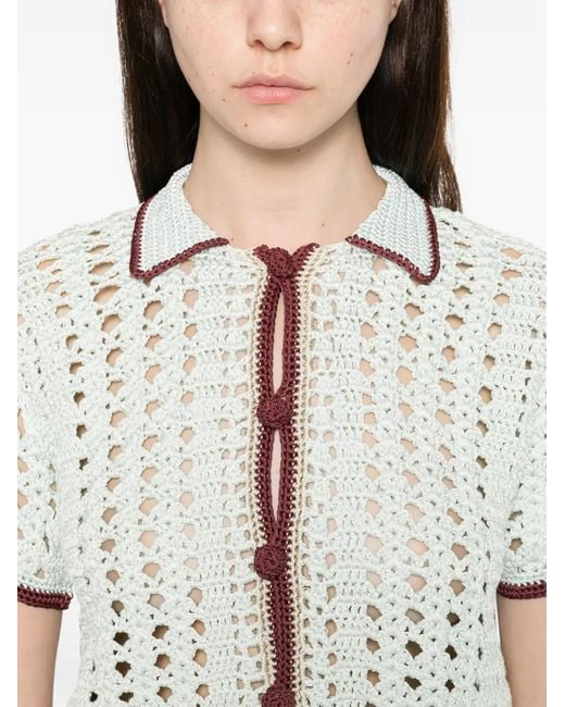 Forte_forte White Crochet Buttoned Shirt