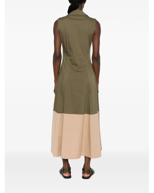 Clips Midi-Jurk Met Colourblocking in het Green