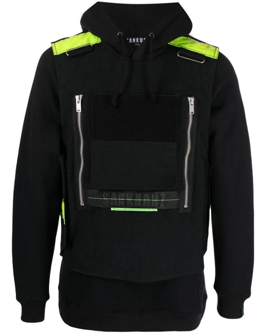 Sankuanz Black Hoodie Im Layering-Look