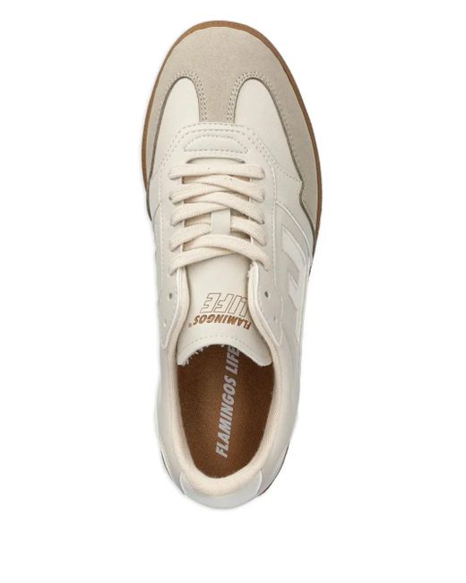 Flamingos White Logo-Detail Suede Trainers