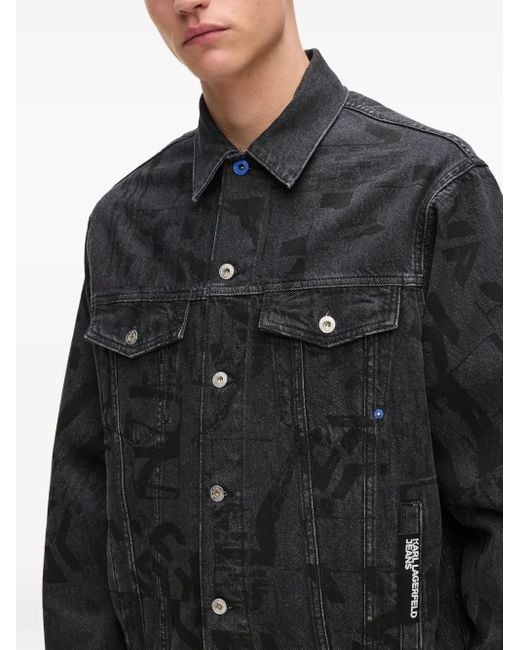メンズ Karl Lagerfeld デニムジャケット Black