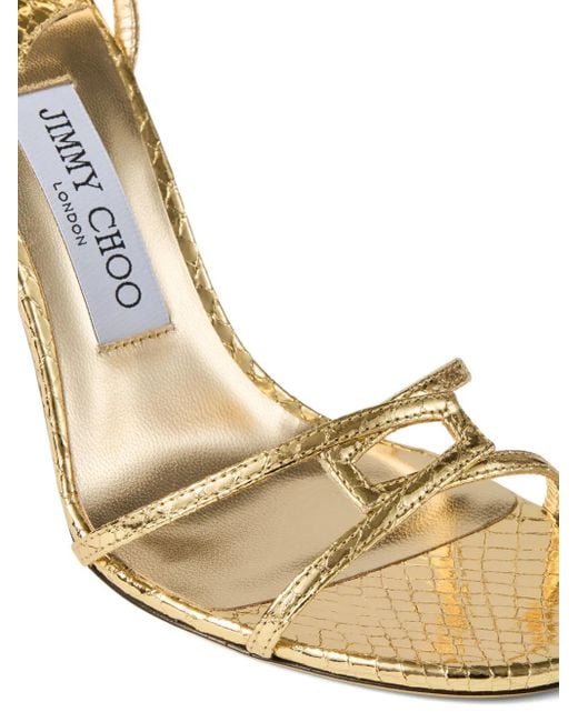 Jimmy Choo Metallic 1998 Leo 100 Leather Heeled Sandals