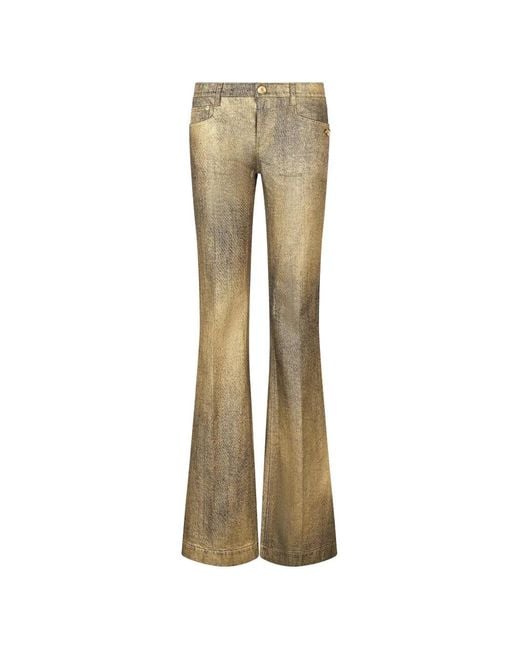 Roberto Cavalli Flared Jeans in het Natural