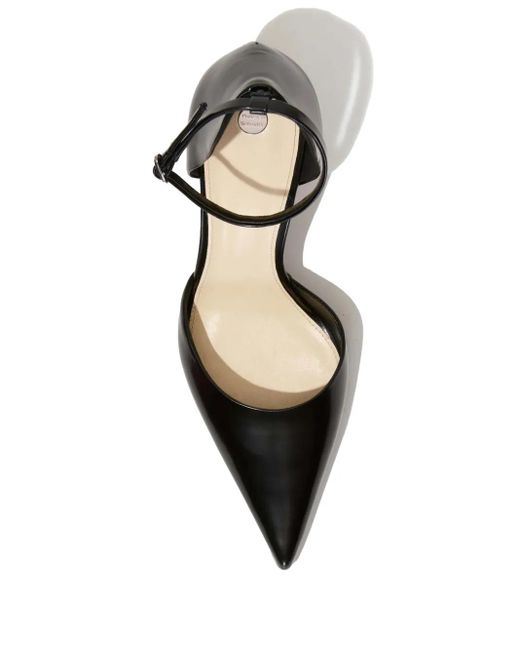 Proenza Schouler Black Slash Ankle Strap Pumps