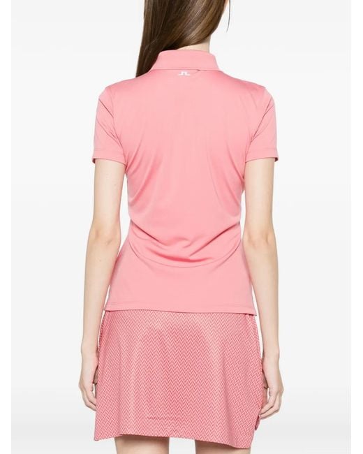 J.Lindeberg Pink Tour Tech Button Polo Top
