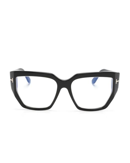 Tom Ford Black Geometric-Frame Glasses