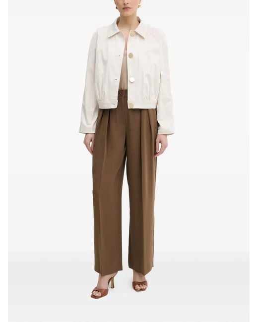ARMANI EXCHANGE White Raglan-Sleeve Button-Up Jacket