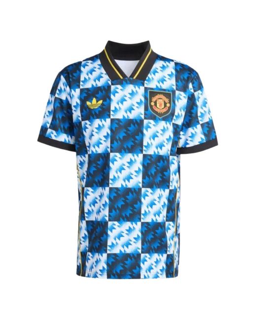 Adidas Blue Checked T-Shirt for men