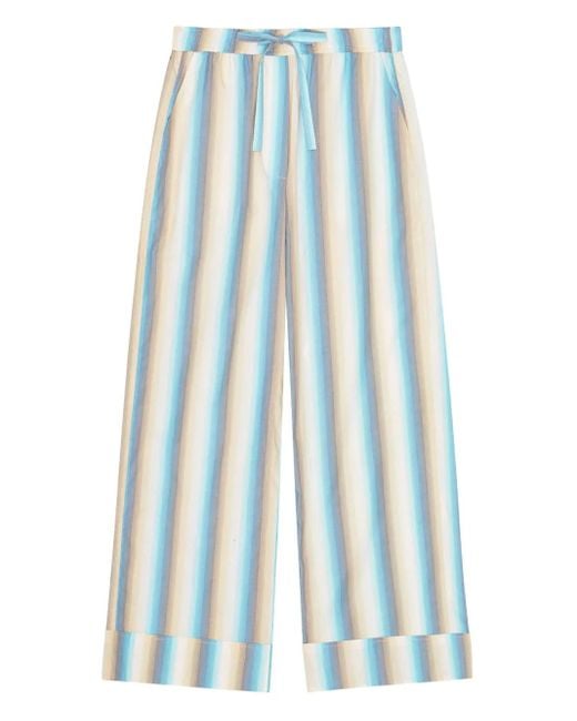 Ganni Blue Striped Trousers