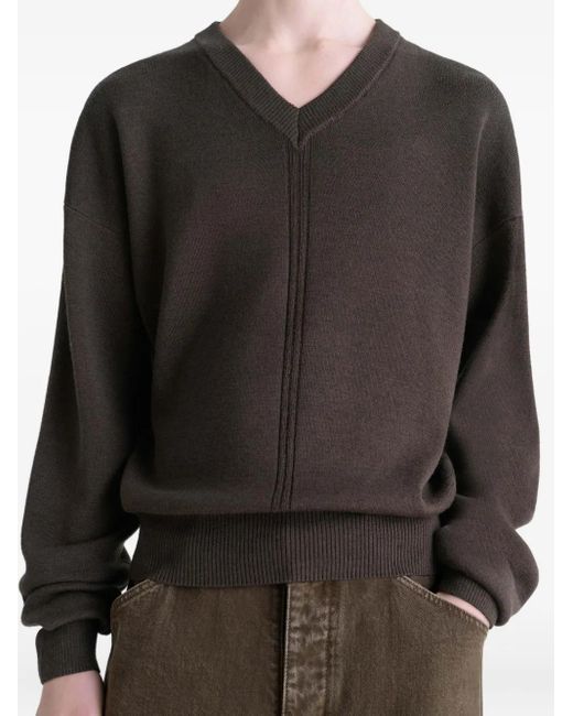 Pull À Col V Lemaire pour homme en coloris Black