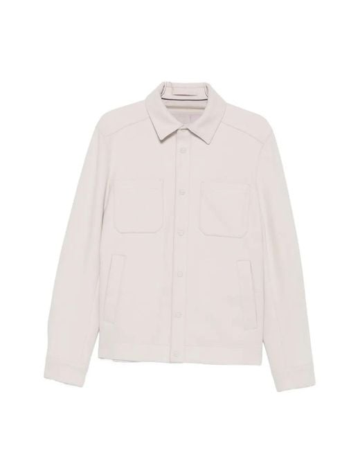 Herno White Chest-Pockets Press-Stud Jacket for men