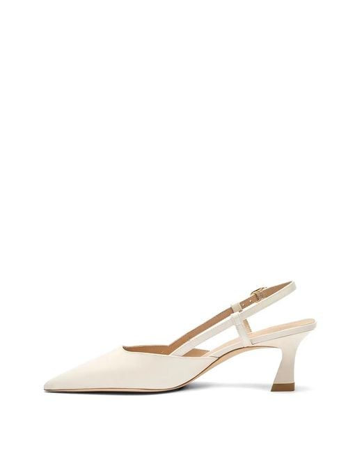 Stuart Weitzman Natural Vinnie Pointed-Toe Sandals