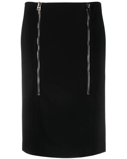 Tom Ford Black Zip-Detail Pencil Skirt