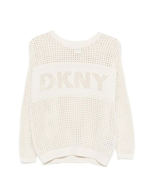 DKNY White Pullover Mit Logo