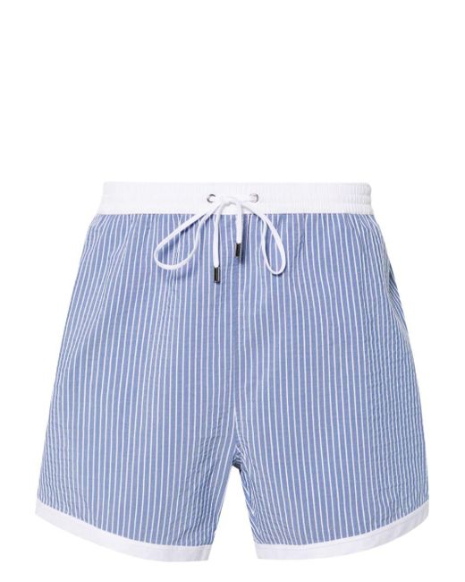 Corneliani Blue Striped Swim Shorts for men