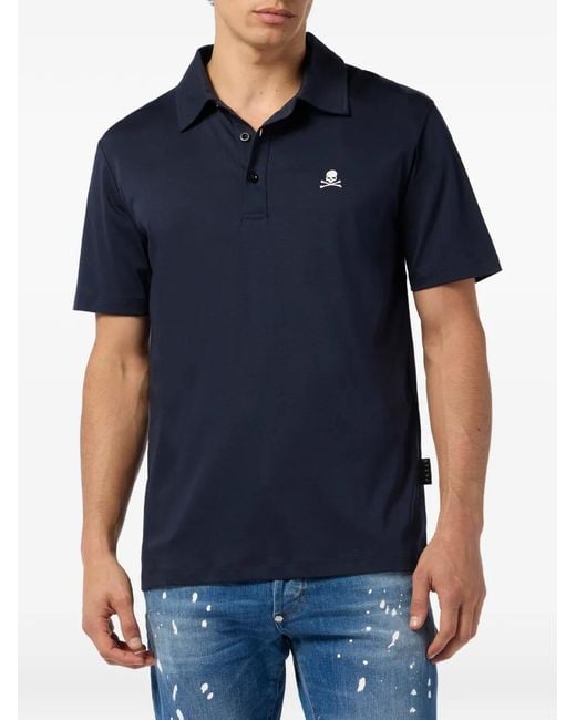 Philipp Plein Blue Logo Polo Shirt for men