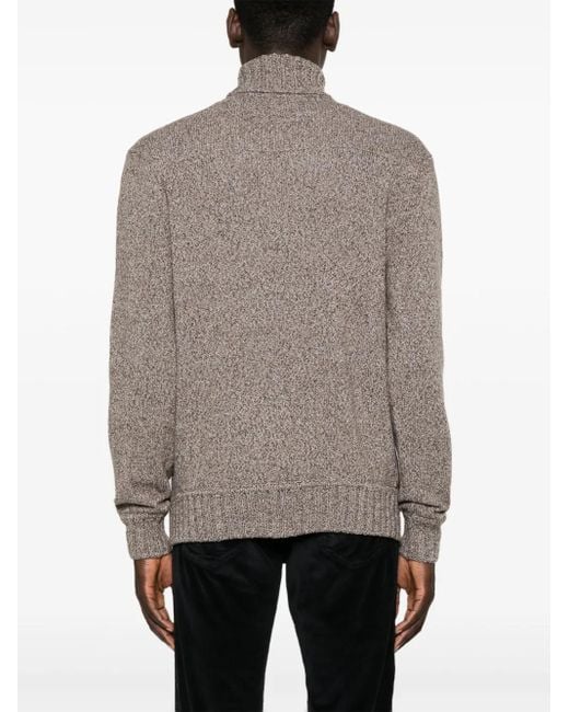 Zegna Gray "Dark Foliage E Tortora" Turtleneck for men
