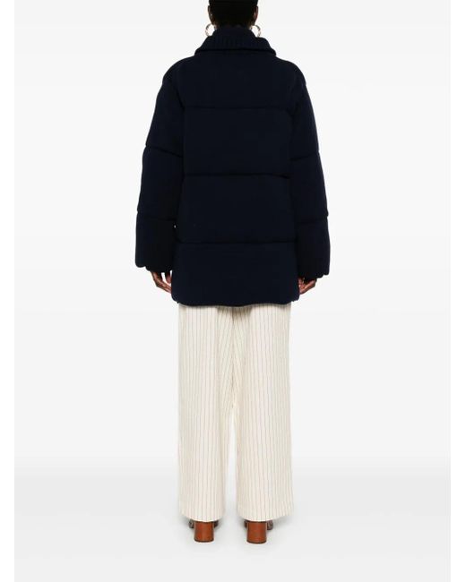 P.A.R.O.S.H. Blue Wool Puffer Coat