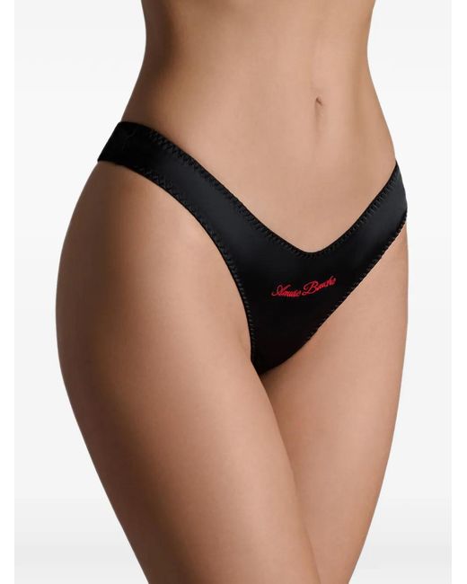 String Dédicace Brodé Scandale en coloris Black