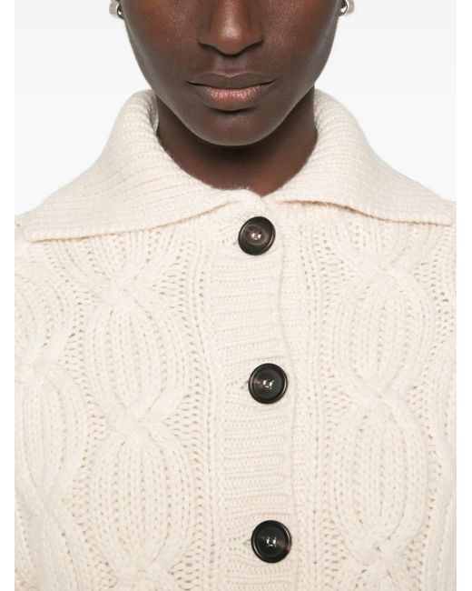 Brunello Cucinelli Natural Cable-Knit Cardigan