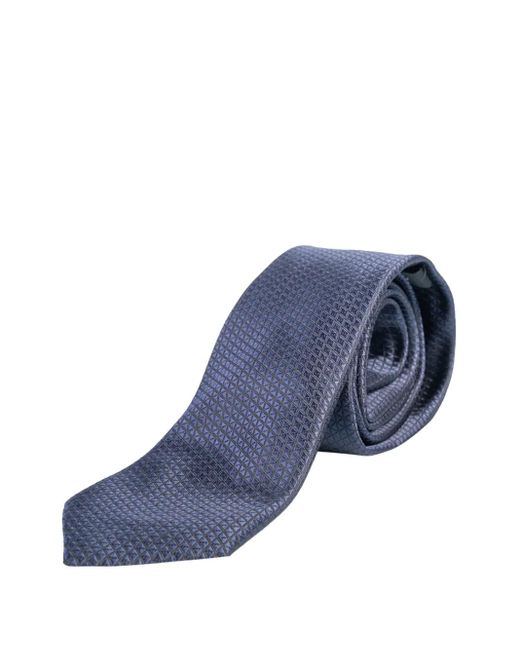 Corbata con motivo geométrico Zegna de hombre de color Blue