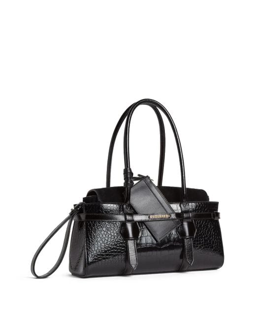 DSquared² Black Leather Tote Bag