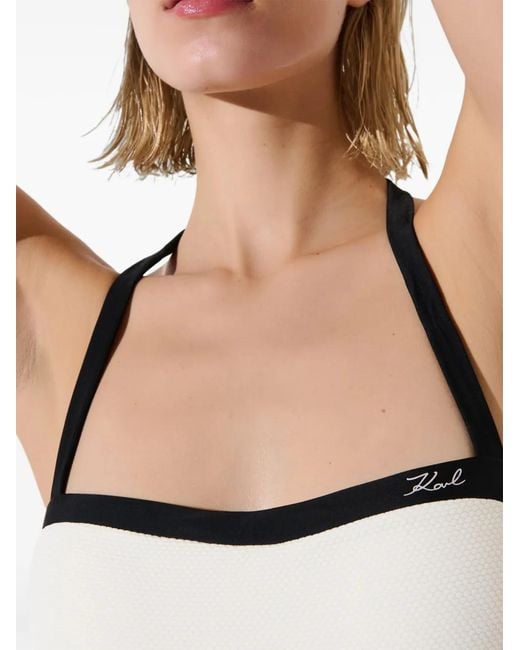 Karl Lagerfeld Natural Signature Swimsuit