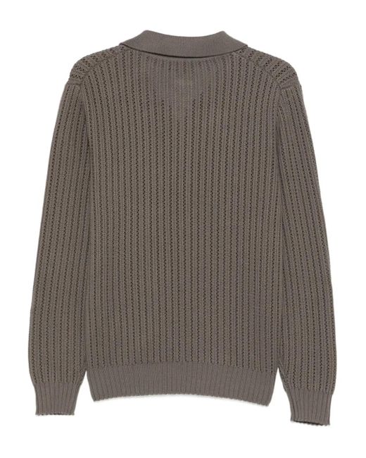 Dell'Oglio Gray Openwork Sweater for men