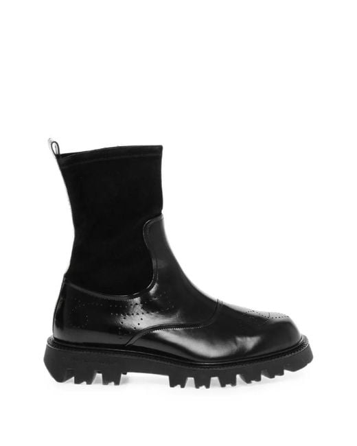 Fratelli Rossetti Black Sidney Semi-Brogue Ankle Boots