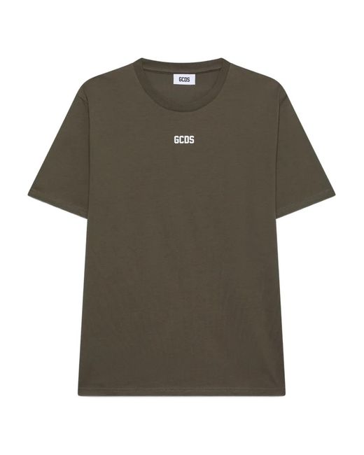 Gcds Green Logo-Print T-Shirt for men