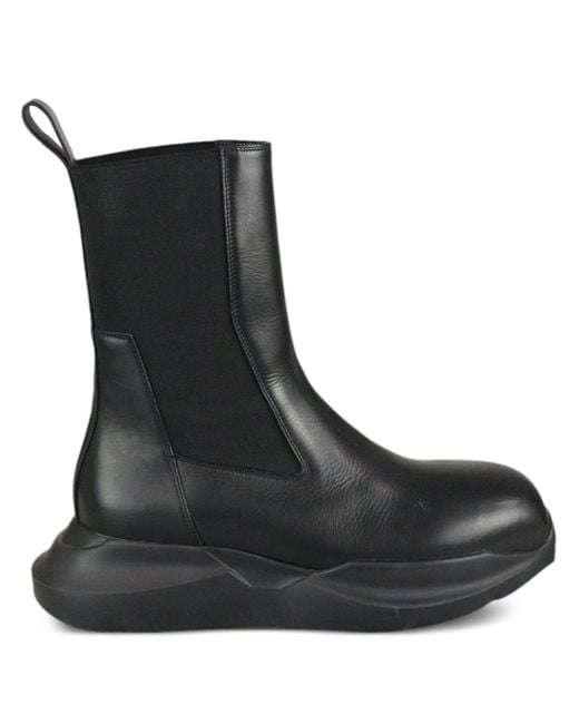 Rick Owens Black Geth Beatle Chunky-sole Leather Boots
