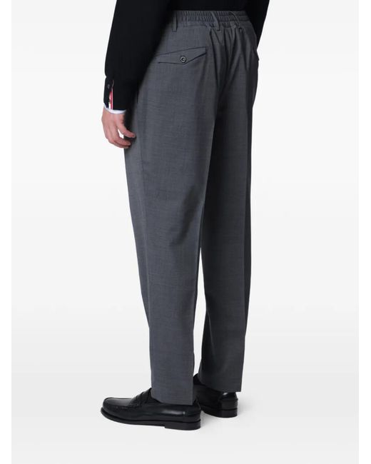 Santaniello Black Irno Pleated Trousers for men