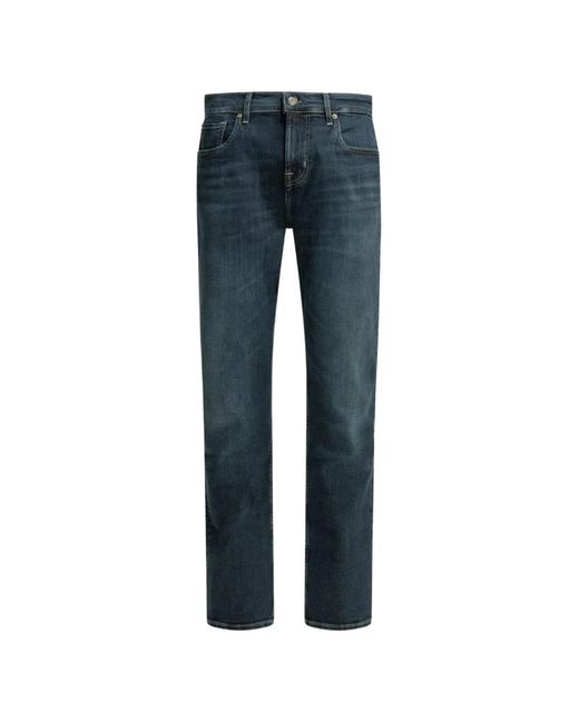 7 For All Mankind Blue Slimmy Logo-Patch Jeans for men