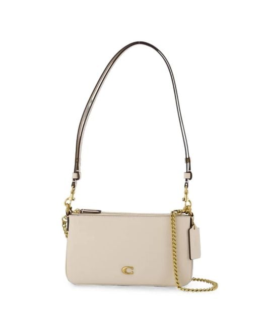 COACH White Audrey Leather Crossbody Bag