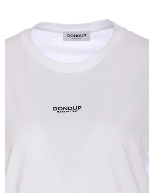 Dondup White Logo-Embellished T-Shirt