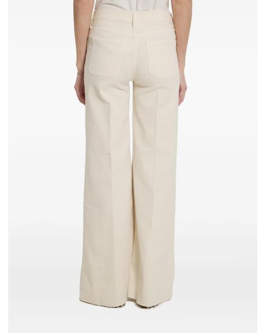 Mother White The Patch Pocket Twister Fray Cotton Jeans