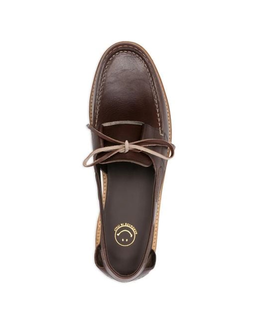 A Kind Of Guise Brown Barolo Cut-Out Boat Shoes for men