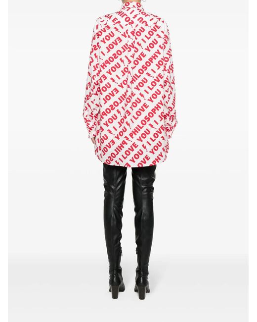 Philosophy Di Lorenzo Serafini Red I Love You Philosophy Long Shirt