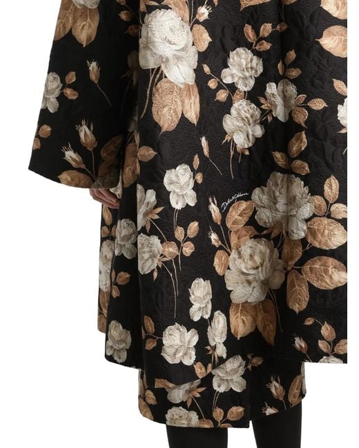 Dolce & Gabbana Black Brocade Coat