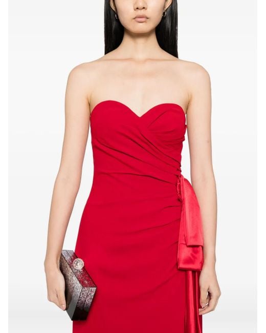 Saiid Kobeisy Red Strapless Gown