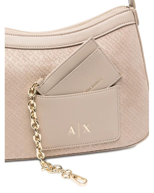 ARMANI EXCHANGE White Logo-Debossed Shoulder Bag