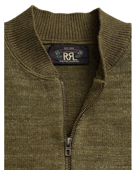 メンズ RRL ジップアップ カーディガン Green