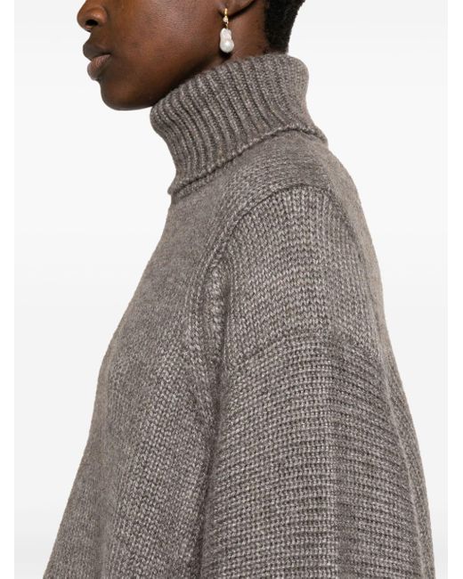 The Row Gray Erci Roll-neck Sweater