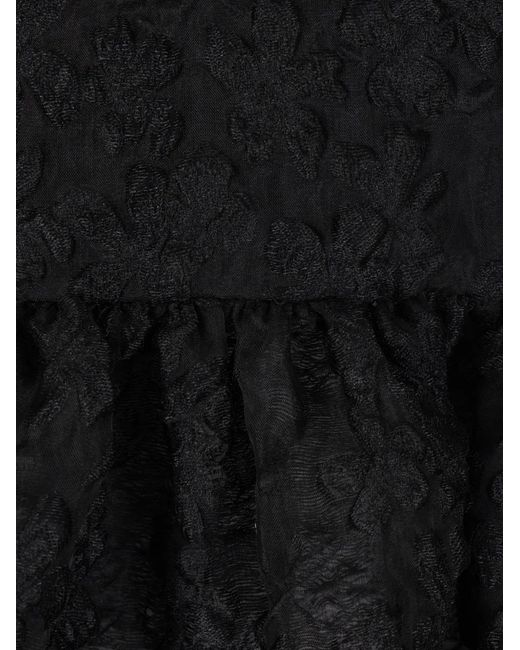 CECILIE BAHNSEN Black Patterned-Jacquard Top